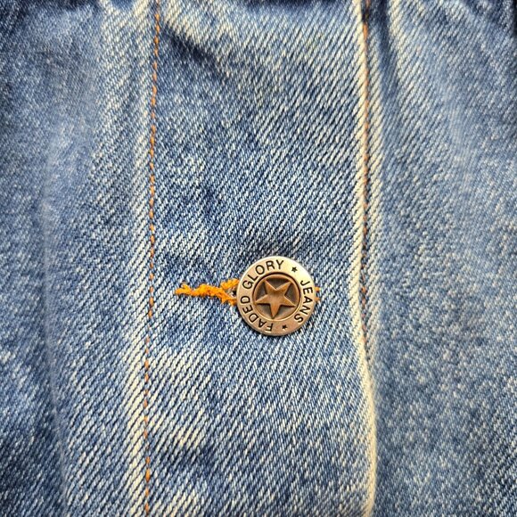 Faded Glory Denim Jacket Womens Large Blue Button Up Vintage Western Cowboy - Picture 3 of 12
